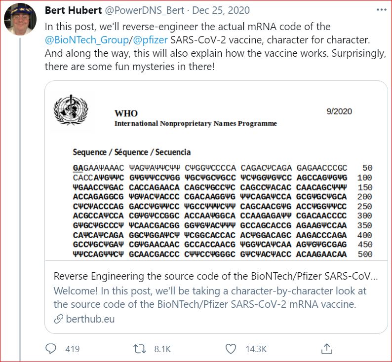 TweetOfBertHubert ReverseEngineeringBioNTechVaccine 2020 12 27